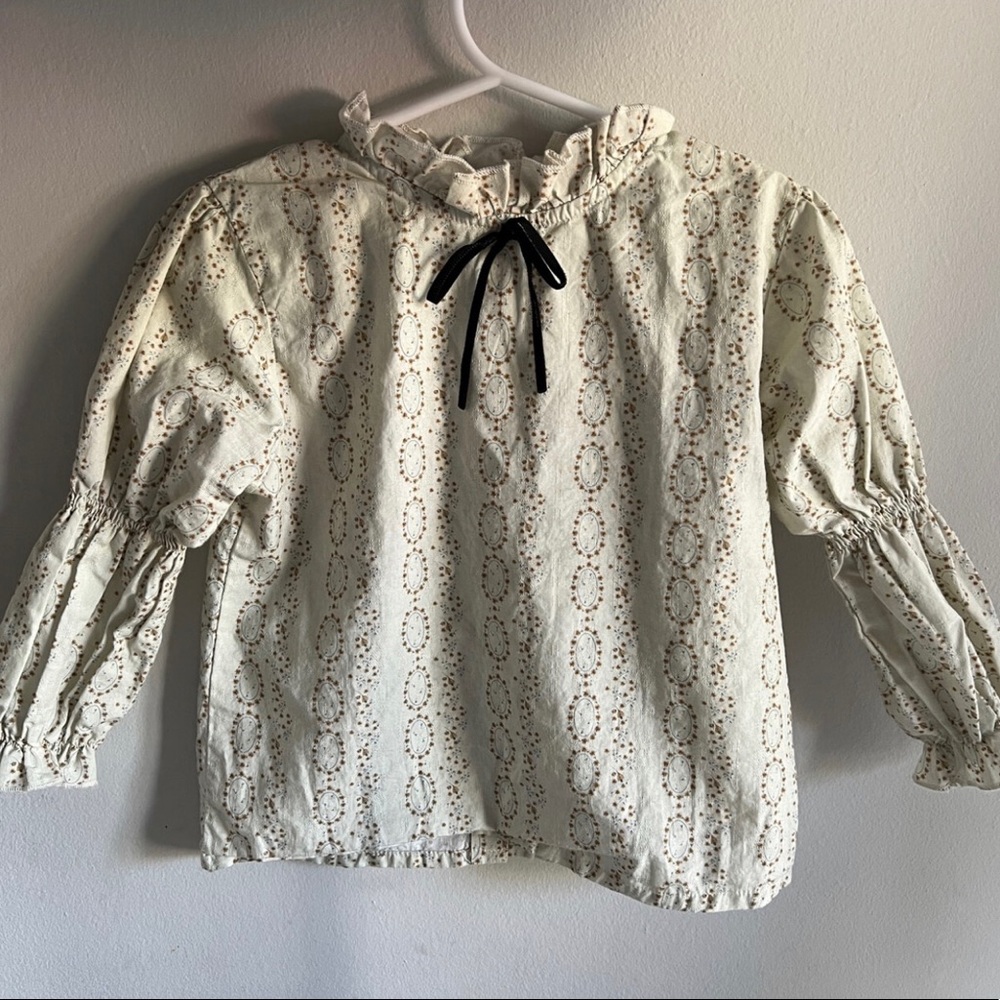 Bebe Organic Ruffle Collar Top size 2